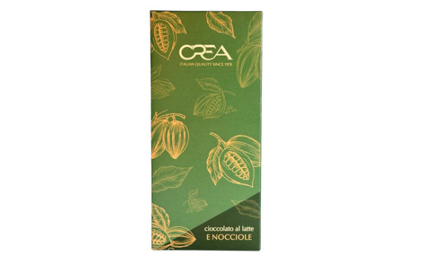 CREA MILK CHOCOLATE BAR WITH HAZELNUT 100G 